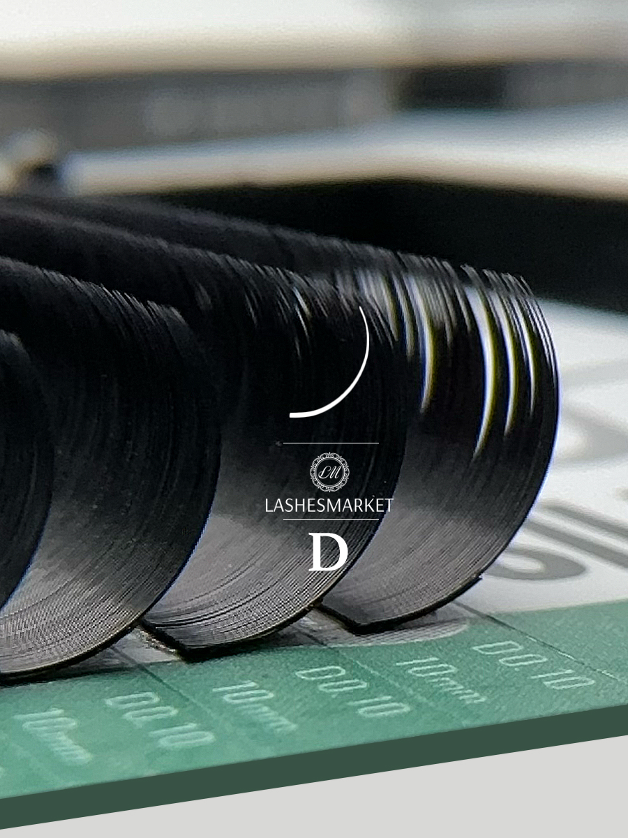 Ресницы Lovely D 0.10 6 мм, черные 20 линий