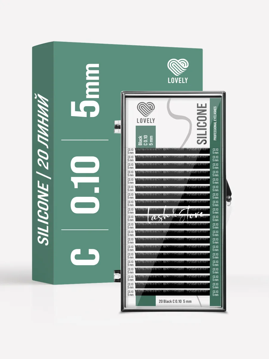 Ресницы Lovely C 0.10 5 мм, черные 20 линий
