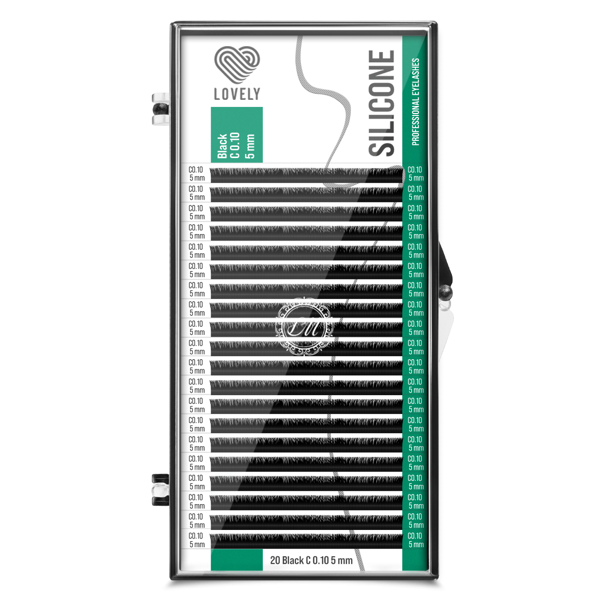 Ресницы Lovely C 0.10 5 мм, черные 20 линий