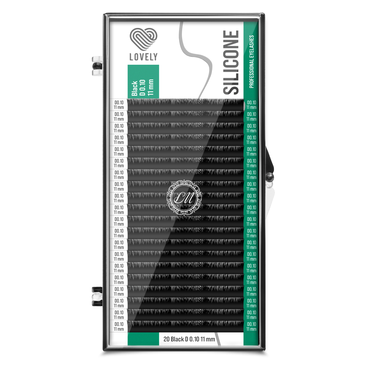 Ресницы Lovely D 0.10 11 мм, черные 20 линий