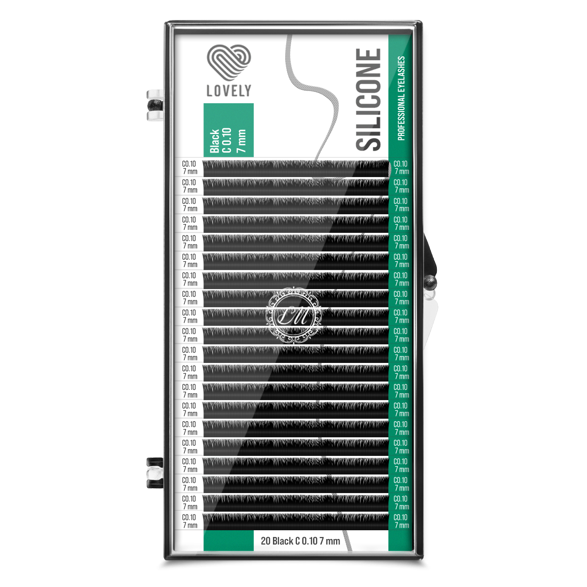 Ресницы Lovely C 0.10 7 мм, черные 20 линий